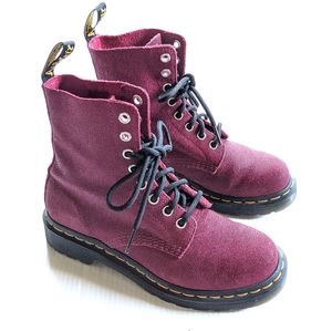 DOC MARTENS 1460 Pascal Cherry Red Glitter Boots